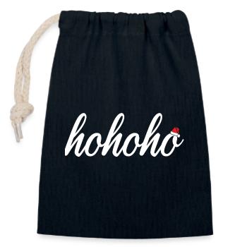hohoho with Santa's hat - Closable cotton gift bag (14x20cm) - navy - Front
