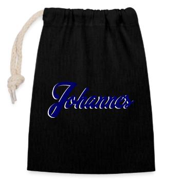 Name Johannes Personalization - Closable cotton gift bag (14x20cm) - black - Front