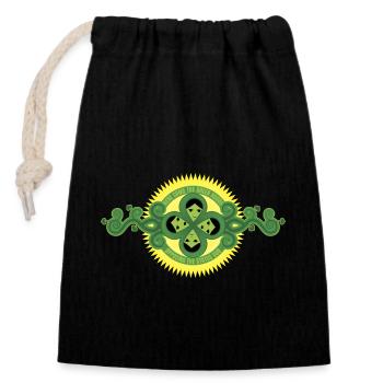 Here Come The Green Hoods - Closable cotton gift bag (14x20cm) - black - Front