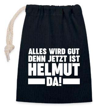 Helmut - Verschließbarer Geschenkbeutel aus Baumwolle (14x20cm) - Navy - Vorne