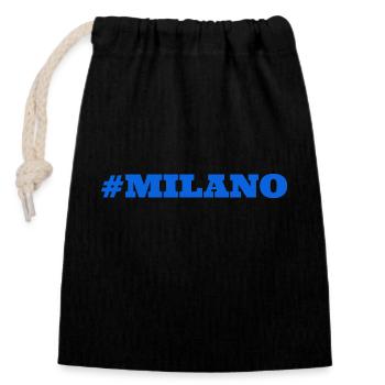 #Milano Milan Milan - Closable cotton gift bag (14x20cm) - black - Front