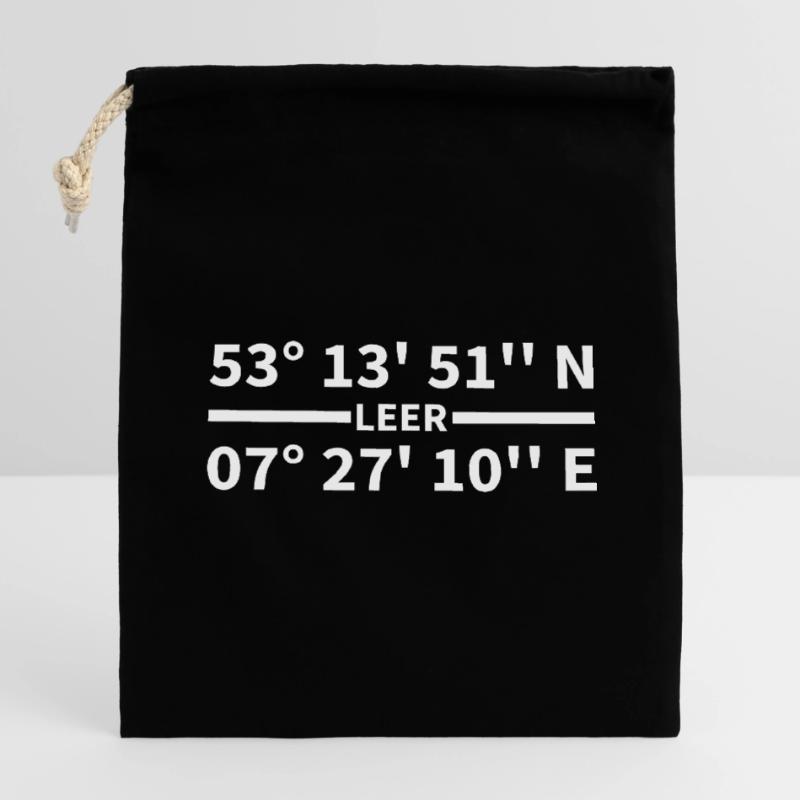 Empty coordinates Closable cotton gift bag (14x20cm)