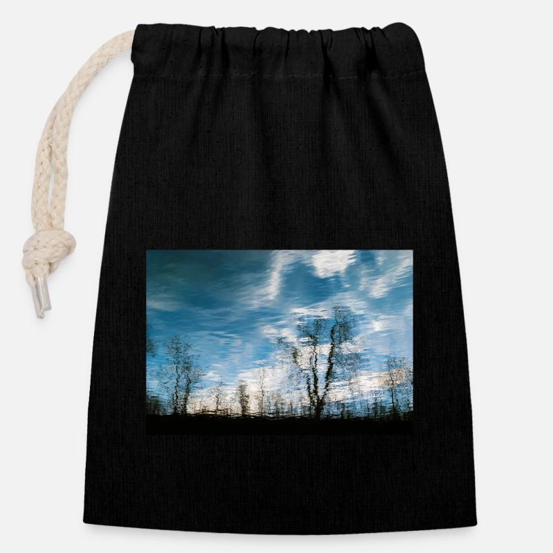 Réflexion - Sac cadeau en coton avec cordon (14 x 20 cm) - noir