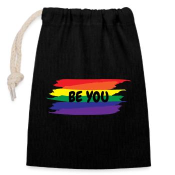 Be You LGBTQ Regenbogen Gay Pride - Verschließbarer Geschenkbeutel aus Baumwolle (14x20cm) - Schwarz - Vorne