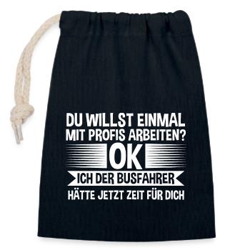 Bus Busfahrer - Verschließbarer Geschenkbeutel aus Baumwolle (14x20cm) - Navy - Vorne