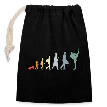 Évolution du kickboxing vintage - Sac cadeau en coton avec cordon (14 x 20 cm) - noir - Devant