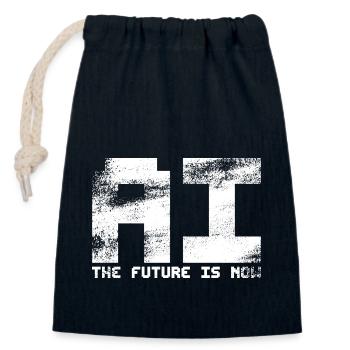 Artificial Intelligence - AI - The future is now - Verschließbarer Geschenkbeutel aus Baumwolle (14x20cm) - Navy - Vorne