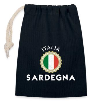 Italia Sardegna Insel Mittelmeer Urlaub Spruch - Verschließbarer Geschenkbeutel aus Baumwolle (14x20cm) - Navy - Vorne