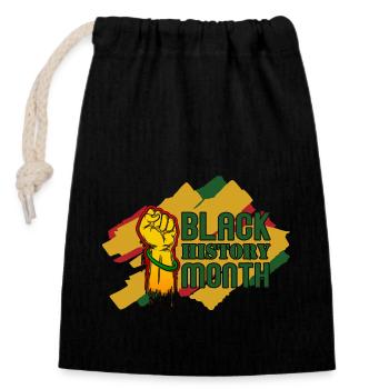 Black History Month Black History - Closable cotton gift bag (14x20cm) - black - Front