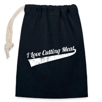 Fleisch schneiden - Verschließbarer Geschenkbeutel aus Baumwolle (14x20cm) - Navy - Vorne