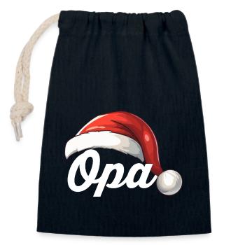Opa - Verschließbarer Geschenkbeutel aus Baumwolle (14x20cm) - Navy - Vorne