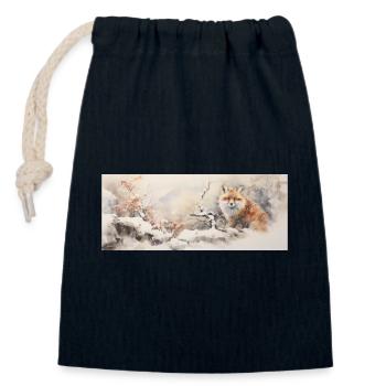 Niedlicher kleiner Fuchs - Verschließbarer Geschenkbeutel aus Baumwolle (14x20cm) - Navy - Vorne