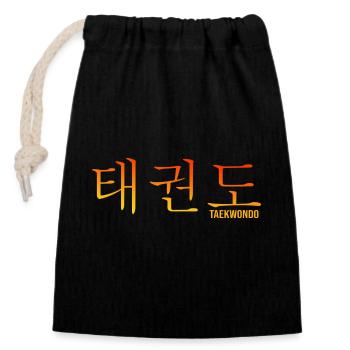 Taekwondo Korean Martial Arts All-Combat Form Running - Closable cotton gift bag (14x20cm) - black - Front