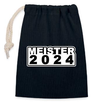 Meister 2024 - Verschließbarer Geschenkbeutel aus Baumwolle (14x20cm) - Navy - Vorne