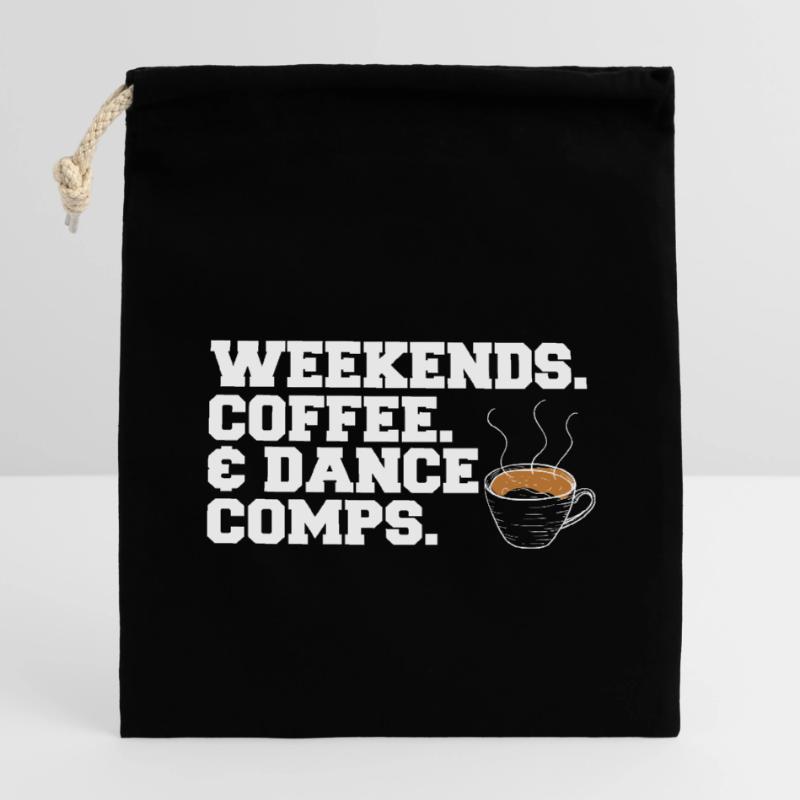 Week-ends Café Et Danse Comps Danse Maman Danseuse Sac cadeau en coton avec cordon (14 x 20 cm)