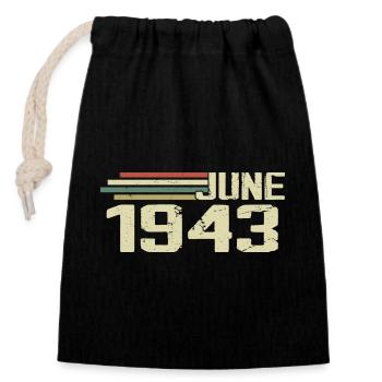 Juni 1943 Jahrestag Juni 1943 Juni 1943 Geburtstag - Verschließbarer Geschenkbeutel aus Baumwolle (14x20cm) - Schwarz - Vorne