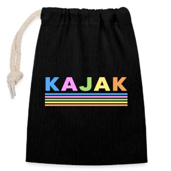 Kajak Wildwasser Kayak Paddelboot - Verschließbarer Geschenkbeutel aus Baumwolle (14x20cm) - Schwarz - Vorne
