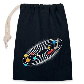 Universum Sonnensystem - Verschließbarer Geschenkbeutel aus Baumwolle (14x20cm) - Navy - Vorne