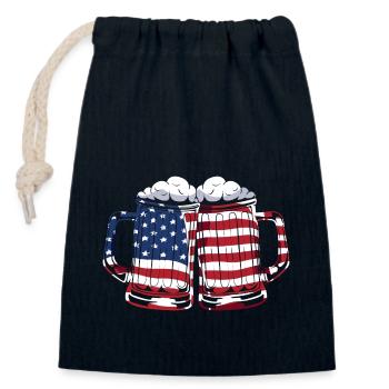 Vierter Juli Nationalfarben Nationalfeiertag USA - Verschließbarer Geschenkbeutel aus Baumwolle (14x20cm) - Navy - Vorne