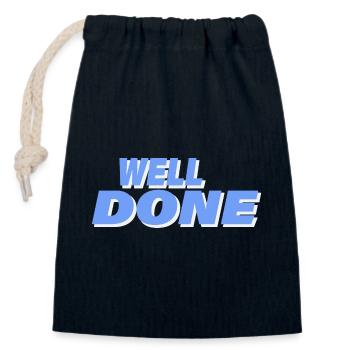 WELL DONE - Closable cotton gift bag (14x20cm) - navy - Front