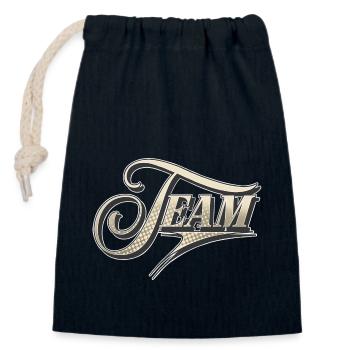 Équipe - Sac cadeau en coton avec cordon (14 x 20 cm) - bleu marine - Devant