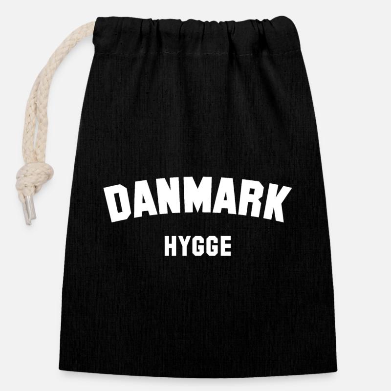 HYGGE Danmark Denmark - Closable cotton gift bag (14x20cm) - black
