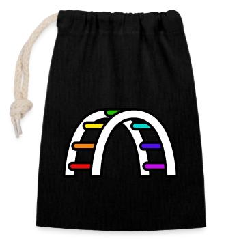 LGBTQ Pride Bridge - Verschließbarer Geschenkbeutel aus Baumwolle (14x20cm) - Schwarz - Vorne