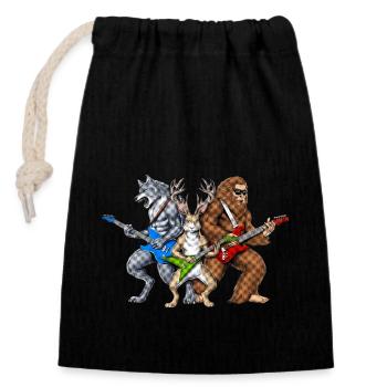 Heavy Metal Cryptids - Closable cotton gift bag (14x20cm) - black - Front