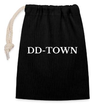 Dresden DD Town - Verschließbarer Geschenkbeutel aus Baumwolle (14x20cm) - Schwarz - Vorne