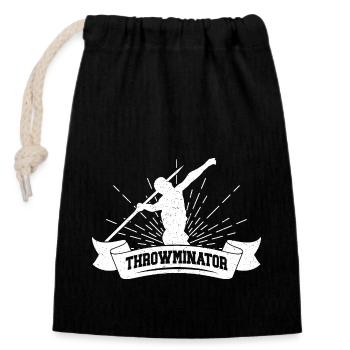 Track Athletics Throwminator Track And Field - Closable cotton gift bag (14x20cm) - black - Front