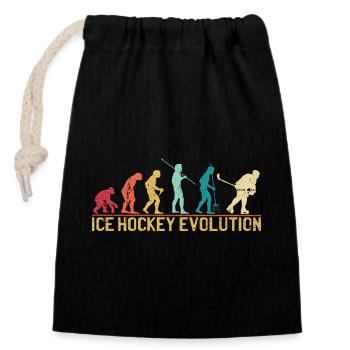 Hockey Evolution Silhouette Design - Verschließbarer Geschenkbeutel aus Baumwolle (14x20cm) - Schwarz - Vorne
