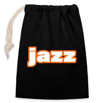 JAZZ - Verschließbarer Geschenkbeutel aus Baumwolle (14x20cm) - Schwarz - Vorne
