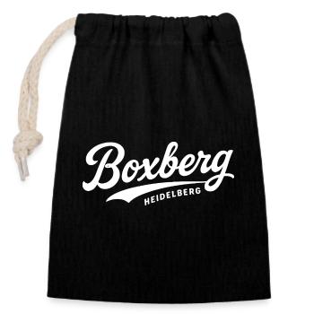 Boxberg Schriftzug Design - Verschließbarer Geschenkbeutel aus Baumwolle (14x20cm) - Schwarz - Vorne