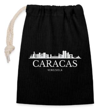 Skyline de Caracas, Caracas Venezuela - Sac cadeau en coton avec cordon (14 x 20 cm) - noir - Devant