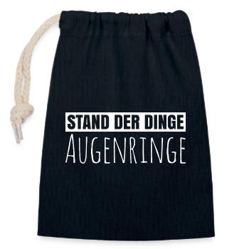 Stand der dinge - Verschließbarer Geschenkbeutel aus Baumwolle (14x20cm) - Navy - Vorne