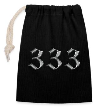 Angel Number 333 Support - Closable cotton gift bag (14x20cm) - black - Front