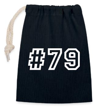 1979 Hashtag 79 - Sac cadeau en coton avec cordon (14 x 20 cm) - bleu marine - Devant