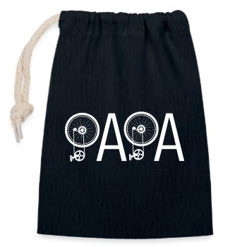 Typographie Radspoke : Bicycle Font Dad - Sac cadeau en coton avec cordon (14 x 20 cm) - bleu marine - Devant