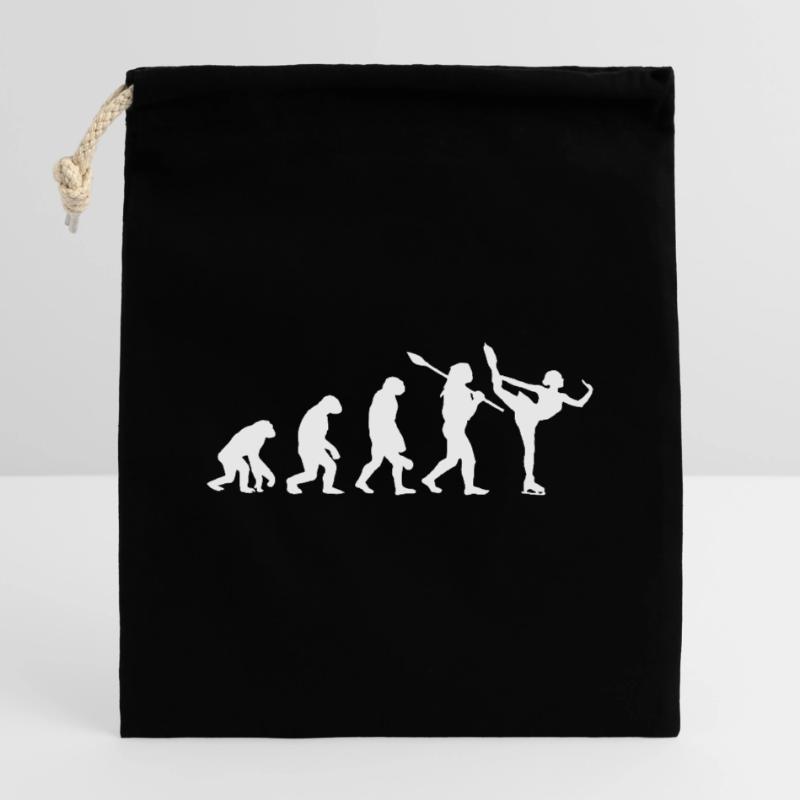 Entwicklung des Mannes, Eiskunstlauf-Mädchen, Eislauf-Mädchen Verschließbarer Geschenkbeutel aus Baumwolle (14x20cm)