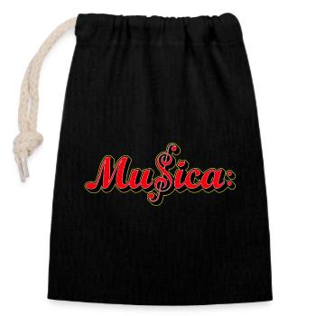 Musica - Closable cotton gift bag (14x20cm) - black - Front