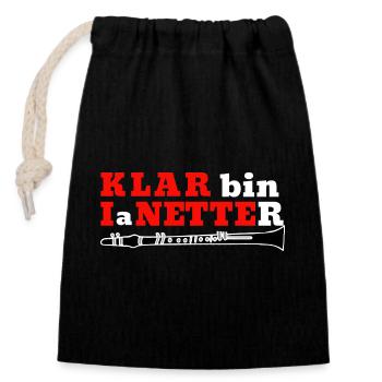 Clarinet - Klar bin I a Netter - Clarinetist - Closable cotton gift bag (14x20cm) - black - Front