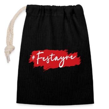 Festayre ! Féria de Béziers, Dax, Nîmes, Bayonne.. - Sac cadeau en coton avec cordon (14 x 20 cm) - noir - Devant