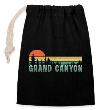Parc national rétro du Grand Canyon - Sac cadeau en coton avec cordon (14 x 20 cm) - noir - Devant