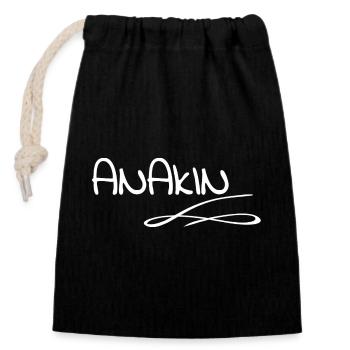 Lettrage graffiti d’Anakin - Sac cadeau en coton avec cordon (14 x 20 cm) - noir - Devant
