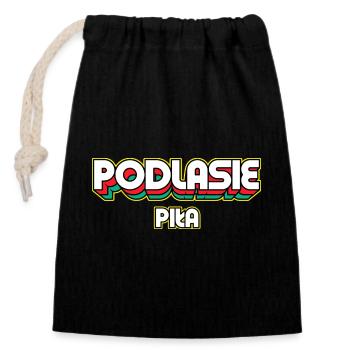 Podlasie Piła. Name des Retro-Bezirks - Verschließbarer Geschenkbeutel aus Baumwolle (14x20cm) - Schwarz - Vorne