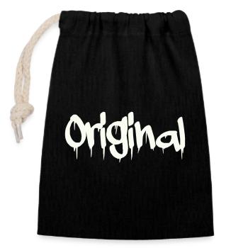 Original - Closable cotton gift bag (14x20cm) - black - Front