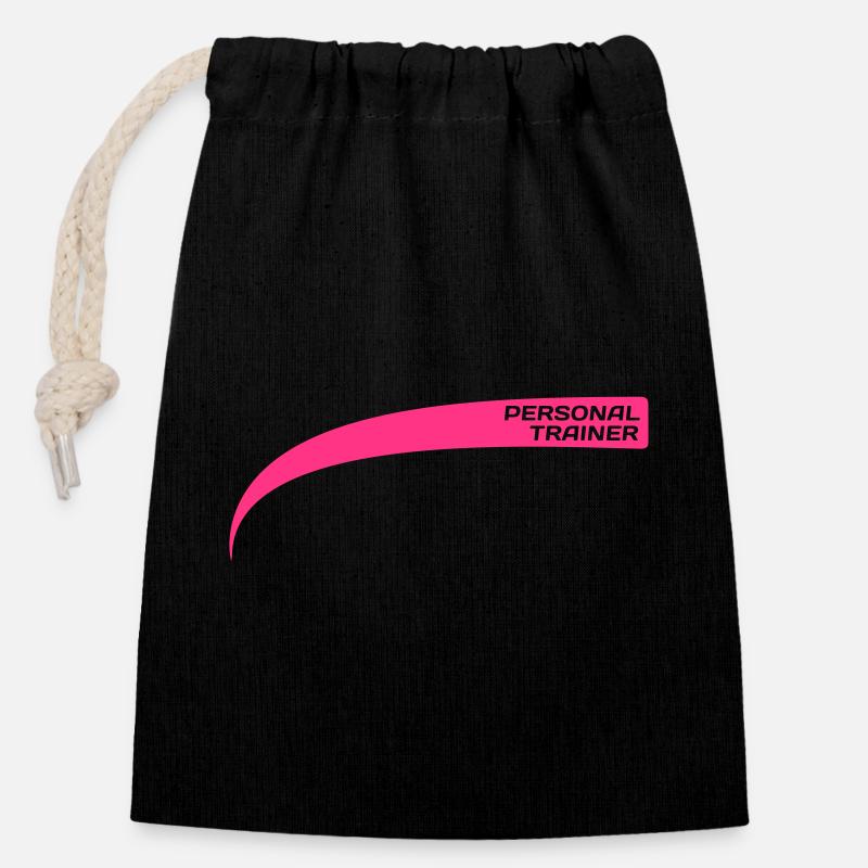 Personal trainer / Drill Instructor - Verschließbarer Geschenkbeutel aus Baumwolle (14x20cm) - Schwarz