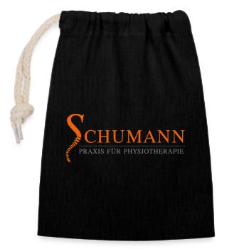 Physio Schumann Colourful - Verschließbarer Geschenkbeutel aus Baumwolle (14x20cm) - Schwarz - Vorne