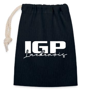 IGP LAEKENOIS Wilsigns Chien de Sport Chien Chiens - Sac cadeau en coton avec cordon (14 x 20 cm) - bleu marine - Devant