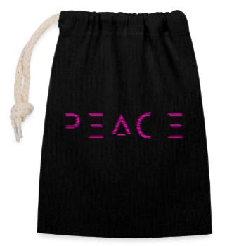 Peace for all - pink - Verschließbarer Geschenkbeutel aus Baumwolle (14x20cm) - Schwarz - Vorne